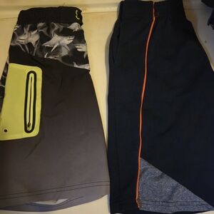 Wonder Nation & Body Glove Black and Gray Kids Shorts Set Size 10/12-14/16